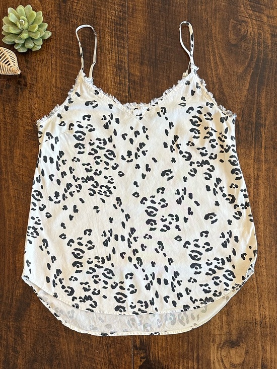 cloth & stone Tops - Cloth & Stone | Leopard Print Cami Tank Top – Frayed Hem, Size S
